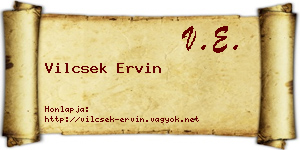 Vilcsek Ervin névjegykártya